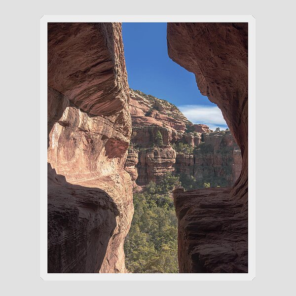 Canyon View Framed By Rocky Cliffs Sticker