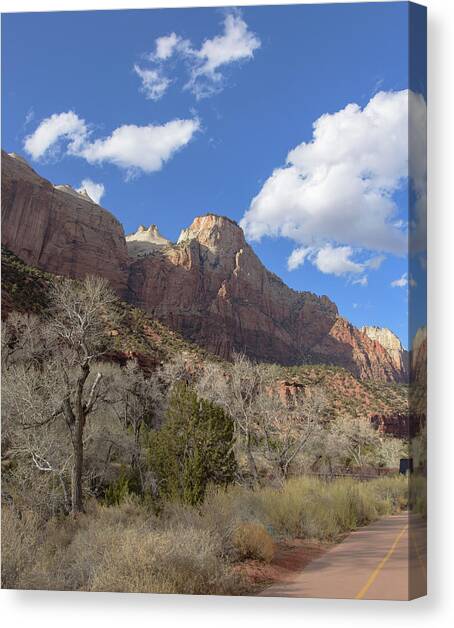Majestic Mountain under Clear Blue Sky Canvas Art Print by Brandon Wichmann