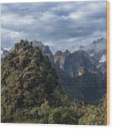 Misty Andes Mountain Range Landscape Wood Print