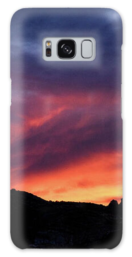 Vivid Twilight over Rocky Silhouette Galaxy Case