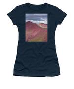 Vibrant Red Mountain Landscape Women's T-Shirt