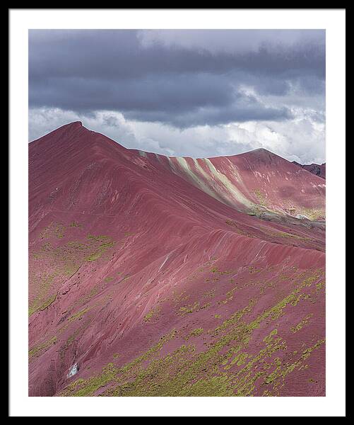 Vibrant Red Mountain Landscape Framed Print