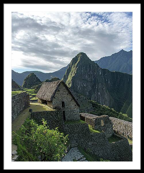 Ancient Ruins With Majestic Mountain Backdrop Framed Print