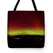 Northern Lights Over Mountain Range Tote Bag