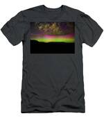 Vibrant Aurora Over Wasatch Mountain Range T-Shirt