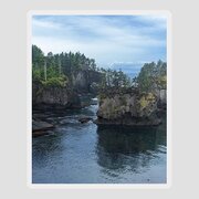 Serene Coastal Rocky Landscape Sticker