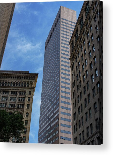 Skyscrapers Against Blue Sky Acrylic Print