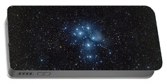 Pleiades Cluster In Cosmic Night Portable Battery Charger