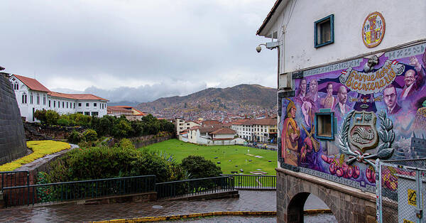 Street Scene with Colorful Mural Art Print