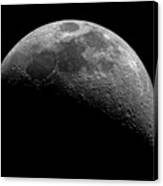 Illuminated Half Of The Moon Canvas Print