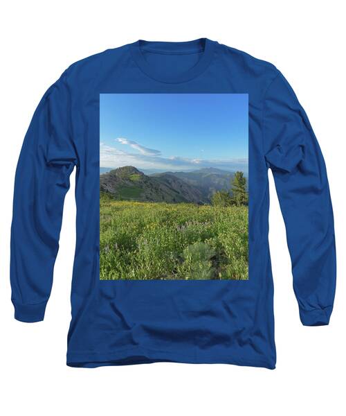 Mountain View with Wildflowers Long Sleeve T-Shirt