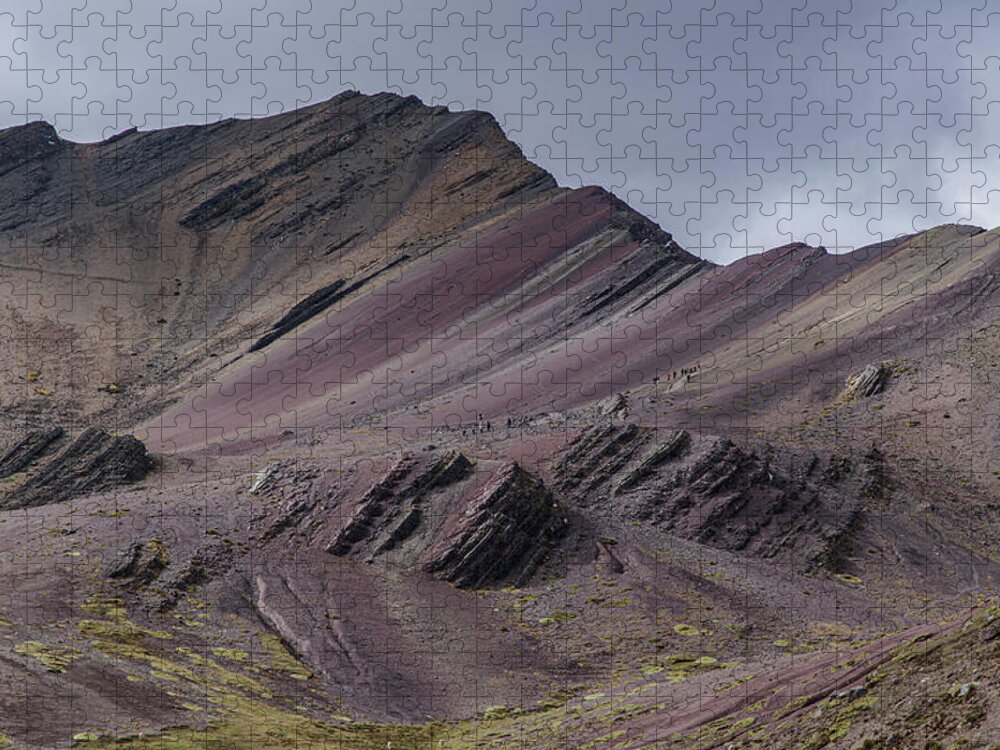 Majestic Andean Mountainscape With Colorful Striations Jigsaw Puzzle