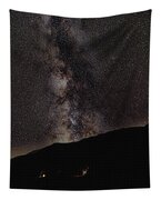 Starry Night Over Mountain Landscape Tapestry