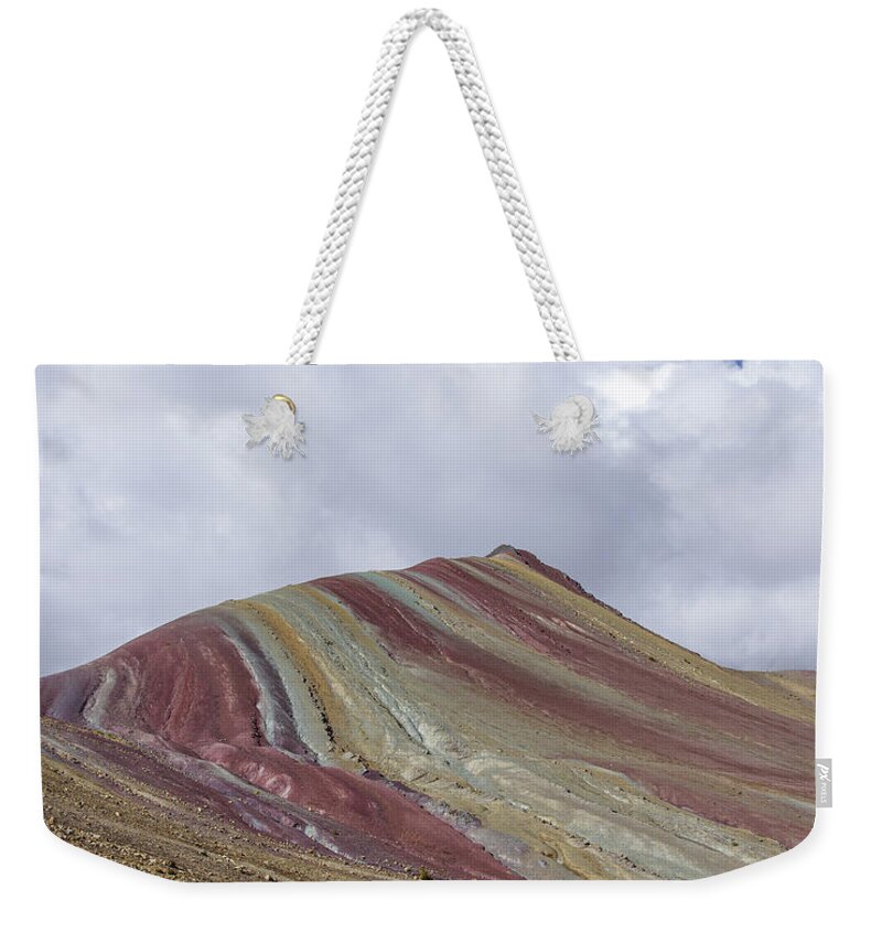 Colorful Mountain Range Under Cloudy Sky Weekender Tote Bag