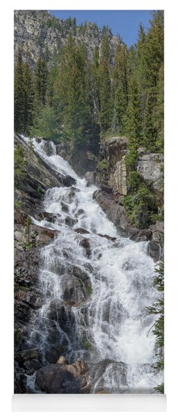 Waterfall Amidst Forest Landscape Yoga Mat