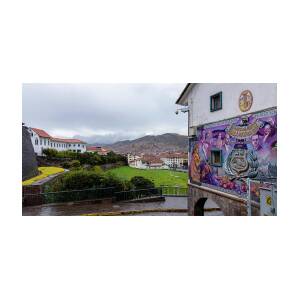 Street Scene with Colorful Mural by Brandon Wichmann