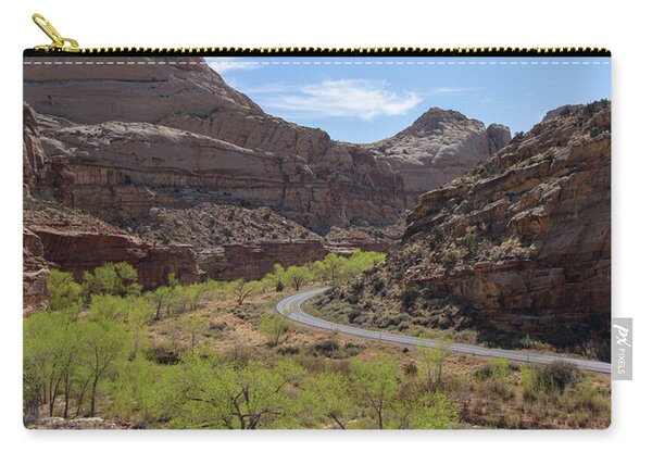 Winding Road Through Desert Canyon Zip Pouch
