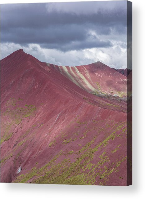 Vibrant Red Mountain Landscape Acrylic Print