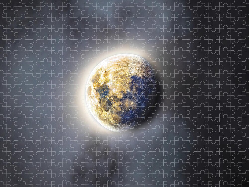 Celestial Moon In Ethereal Glow Jigsaw Puzzle