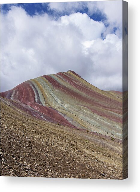Colorful Mountain Range Under Cloudy Sky Acrylic Print