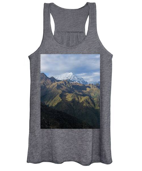Majestic Andes Mountain Peaks Under Cloudy Sky Women's Tank Top