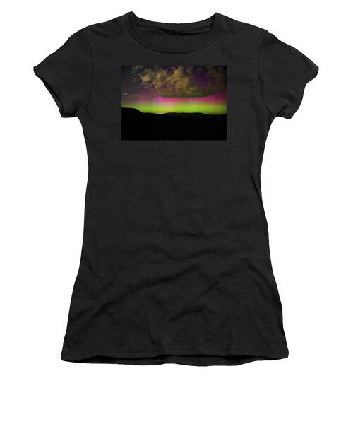 Vibrant Aurora Over Wasatch Mountain Range Women's T-Shirt