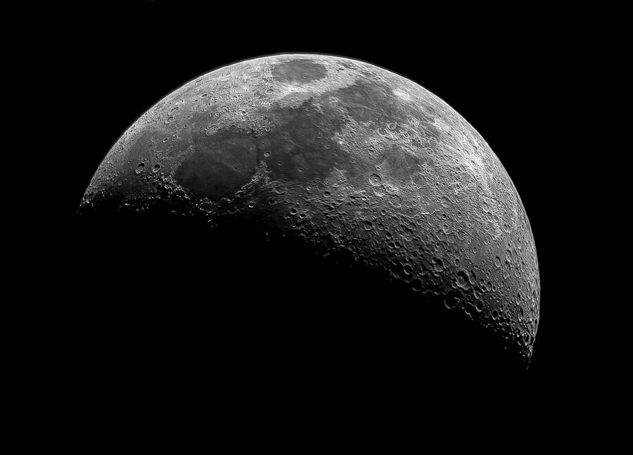 Illuminated Half of the Moon Photograph by Brandon Wichmann