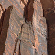 Towering Desert Sandstone Cliffs In Zion National Park Art Print