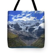 Majestic Mountain Overlooks Humantay Lake Tote Bag