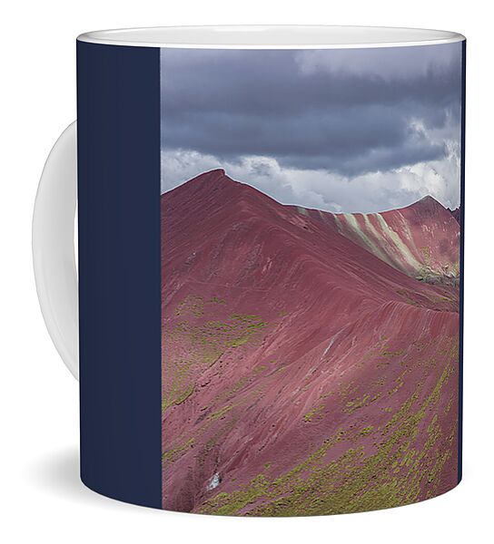 Vibrant Red Mountain Landscape Coffee Mug