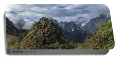 Misty Andes Mountain Range Landscape Portable Battery Charger