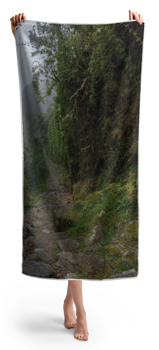 Misty Forest Pathway On The Inca Trail Beach Towel