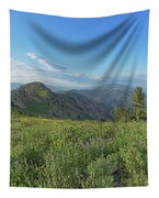 Mountain View with Wildflowers Tapestry