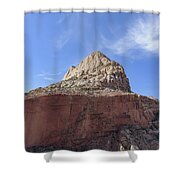 Majestic Mountain Peak Under Blue Sky Shower Curtain