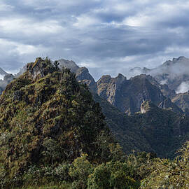 Misty Andes Mountain Range Landscape