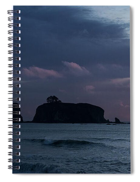 Serene Coastal Sunset with Cliffs Spiral Notebook