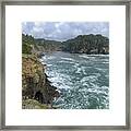 Coastal Bridge Over Rushing Waters Framed Print