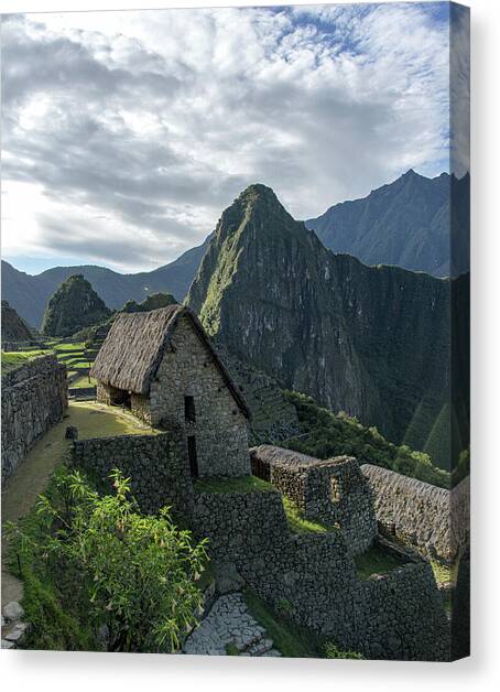 Ancient Ruins with Majestic Mountain Backdrop Canvas Art Print by Brandon Wichmann