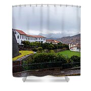 Street Scene with Colorful Mural Shower Curtain