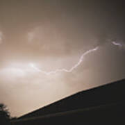 Lightning Illuminates Night Sky Art Print