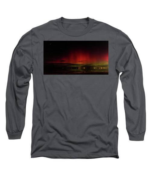 Mesmerizing Northern Lights Display Long Sleeve T-Shirt by Brandon Wichmann