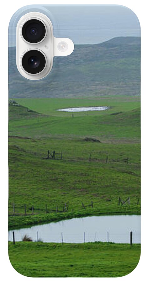 Tranquil Green Hills And Distant Sea iPhone Case