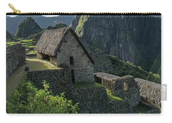 Ancient Ruins With Majestic Mountain Backdrop Zip Pouch