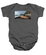 Driftwood on a Pebbled Beach Baby One-Piece