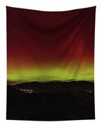Northern Lights Over Wasatch Mountain Range Tapestry by Brandon Wichmann