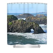 Majestic Coastal Rock Formations Shower Curtain