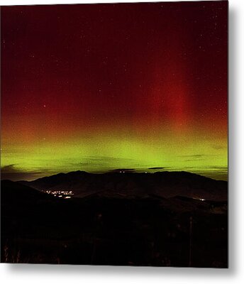 Northern Lights Over Wasatch Mountain Range Metal Print by Brandon Wichmann