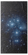 Pleiades Cluster In Cosmic Night Beach Towel