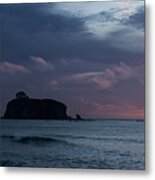 Serene Coastal Sunset with Cliffs Metal Print