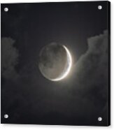 Shimmering Crescent Among Clouds Acrylic Print